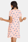Zivame Girls Chasing Tails Knit Cotton Knee Length Nightdress - Seashell Pink — thumbnail 3